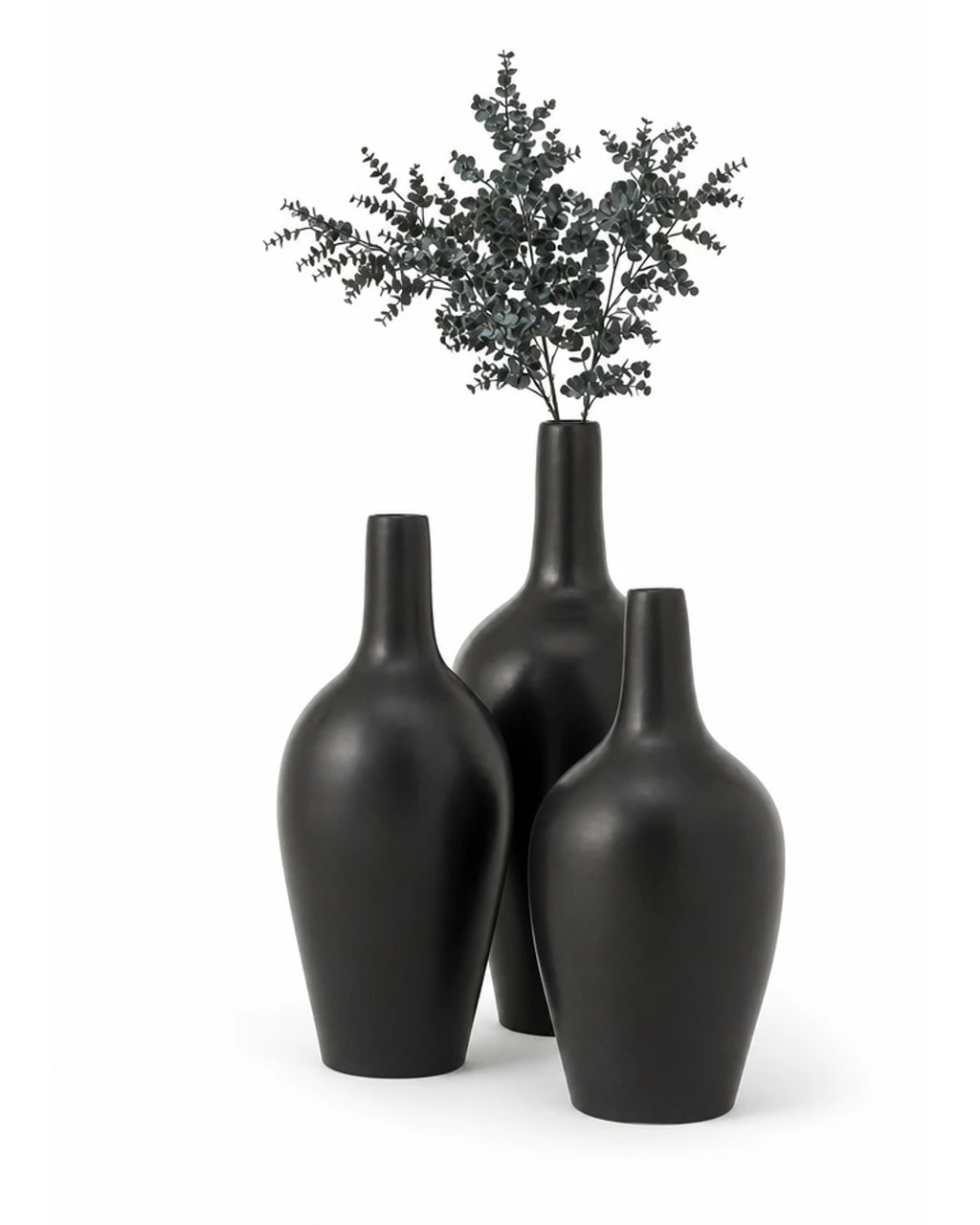 Ensemble de 3 vases stucco Seline sur fond blanc