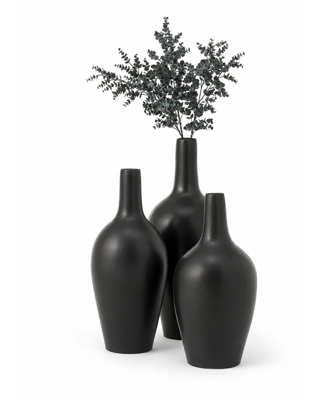 Ensemble de 3 vases stucco Seline sur fond blanc