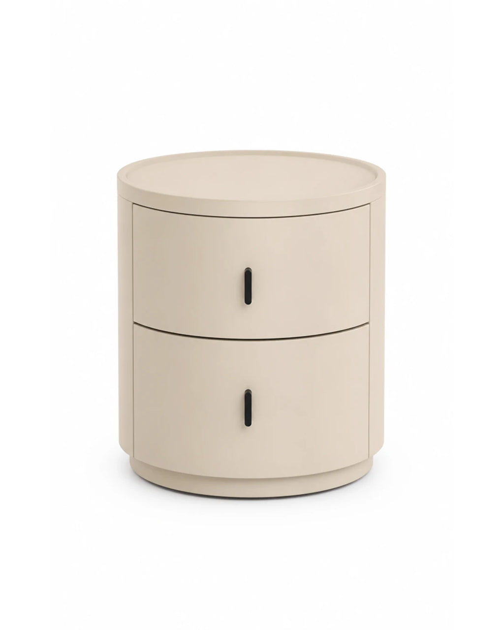 Table d'appoint cylindrique sur fond blanc