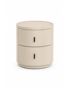 Table d'appoint cylindrique sur fond blanc