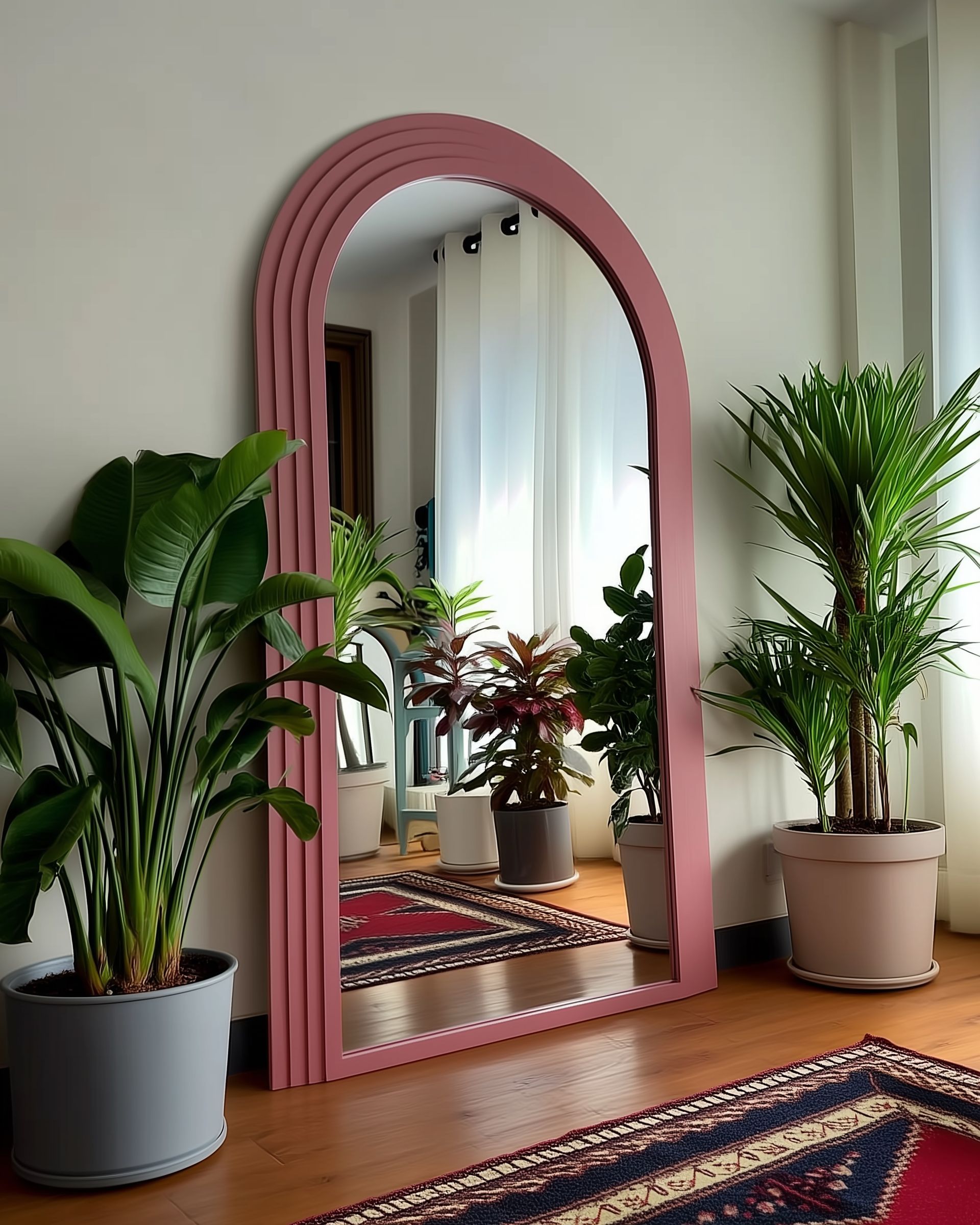 🪞 Miroir Arqué Rose – Design Moderne et Élégant