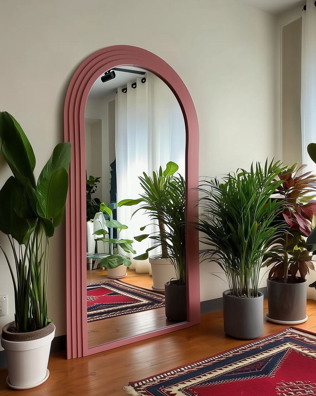 🪞 Miroir Arqué Rose – Design Moderne et Élégant