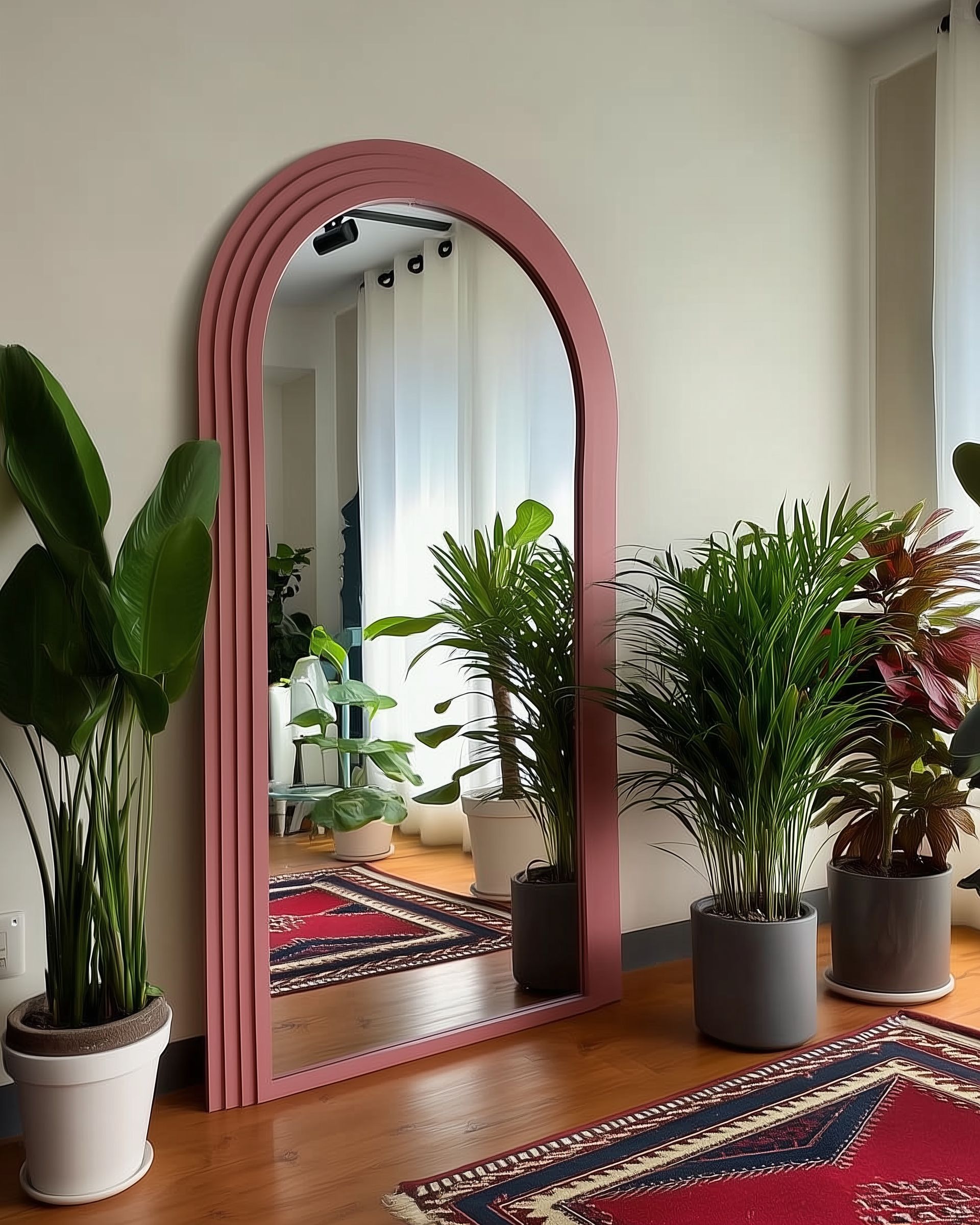 🪞 Miroir Arqué Rose – Design Moderne et Élégant