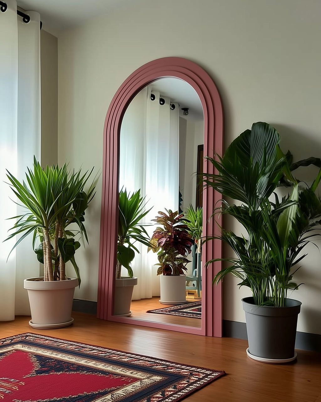 🪞 Miroir Arqué Rose – Design Moderne et Élégant