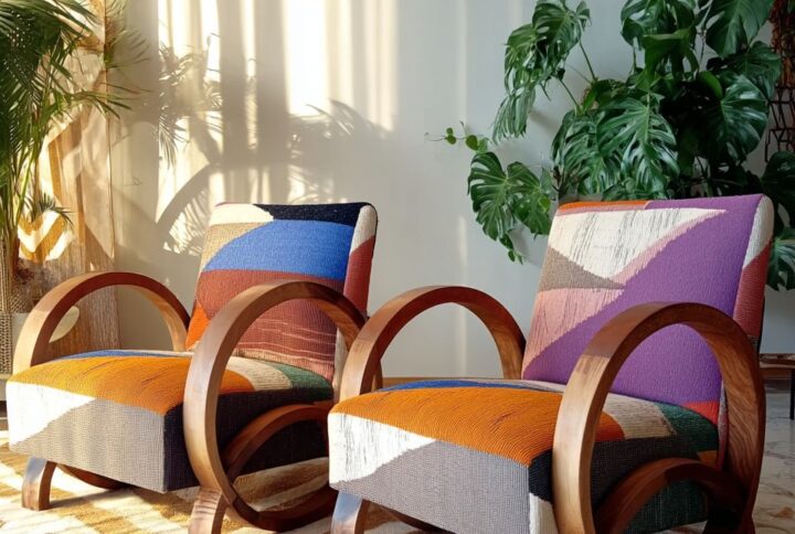 Fauteuil ZAYANE – Formes géométriques colorées